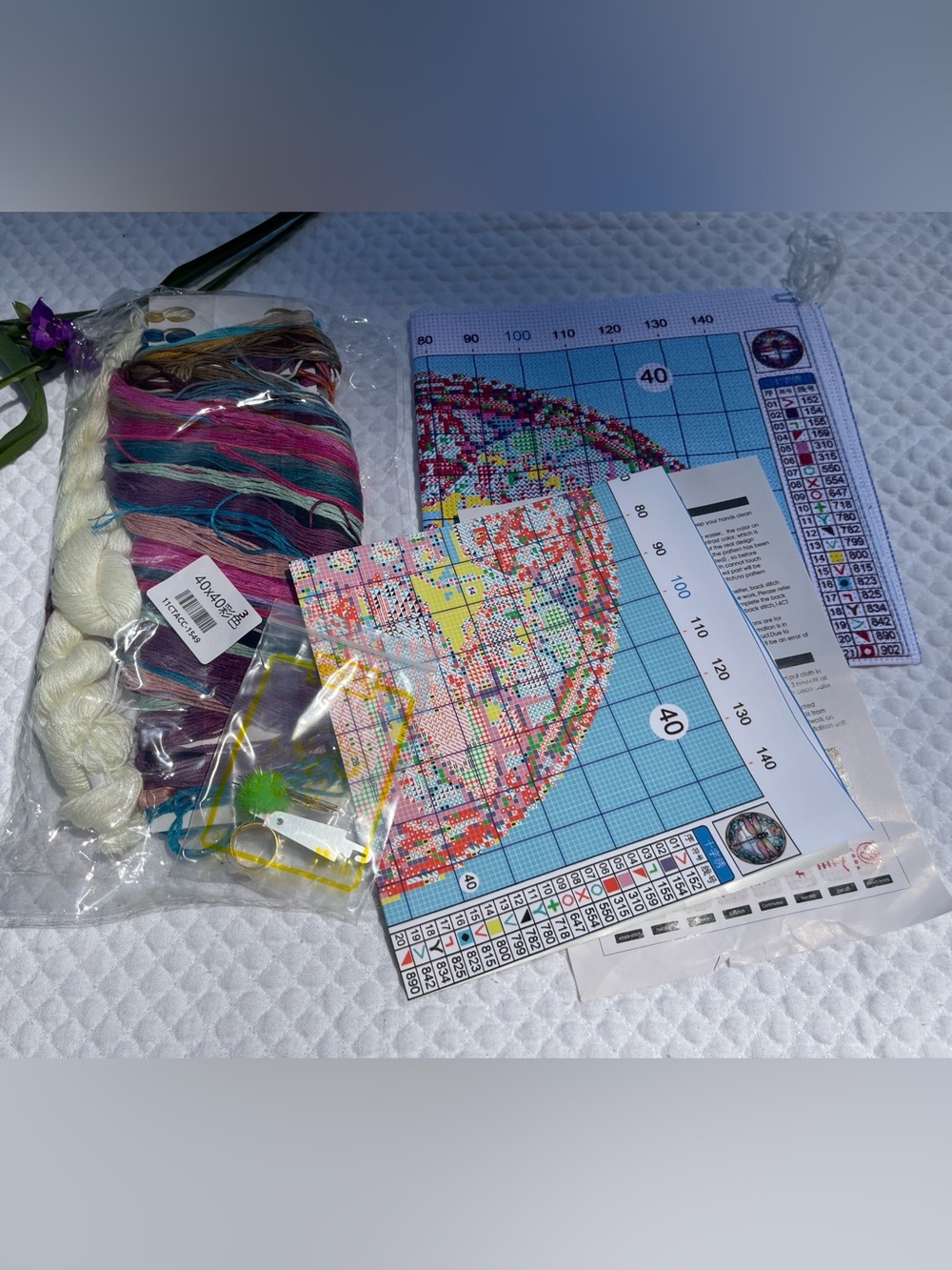Dragonfly Counted Cross Stitch Embroidery Kit 40x40 DIY Craft Set